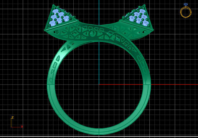 Two Head Women Ring 3DM Womens Ring 3d models 3D print model 3D print model_3