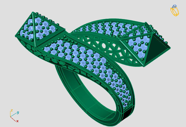 Two Head Women Ring 3DM Womens Ring 3d models 3D print model 3D print model_1