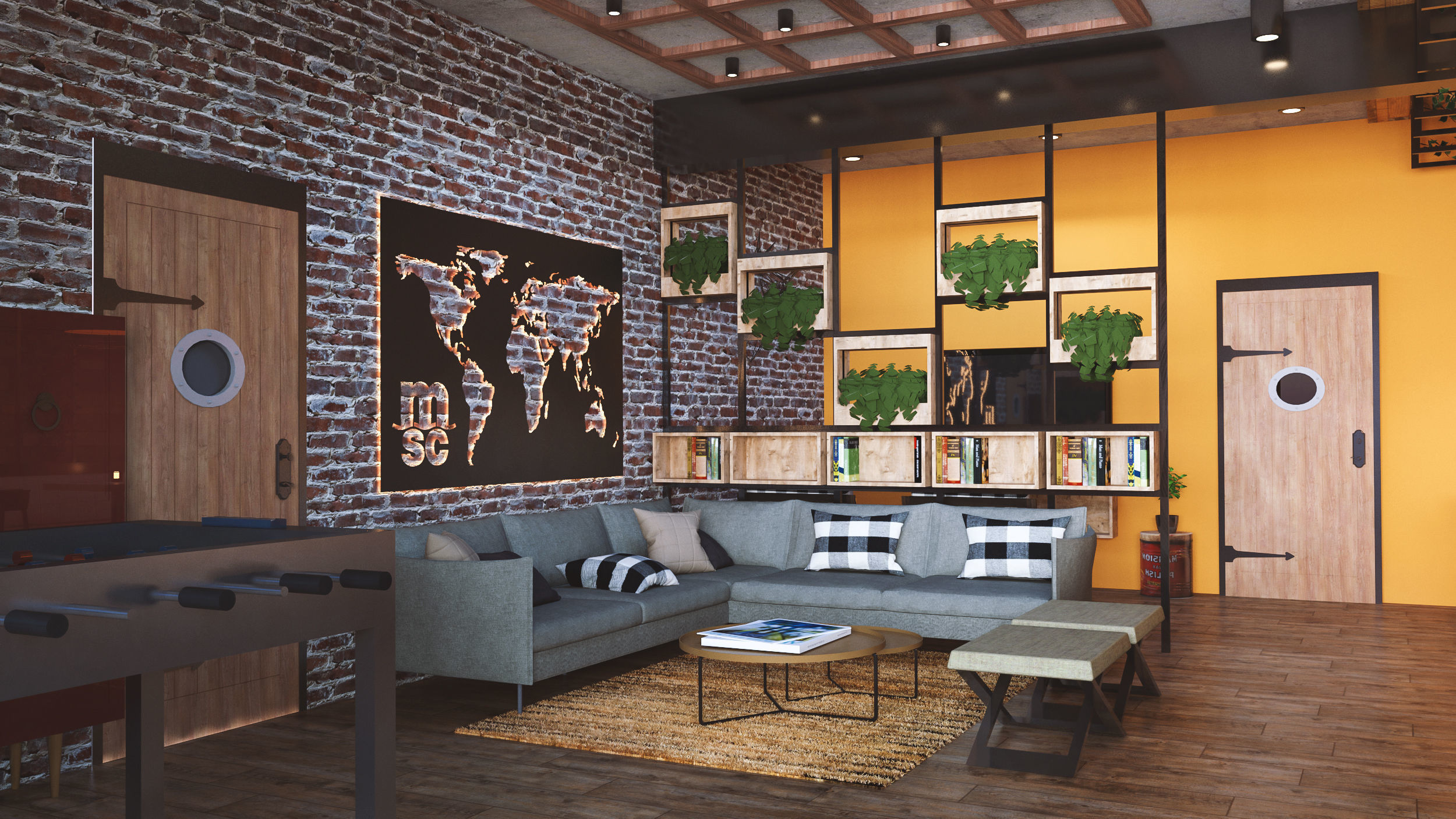 Rustic style cafe and bar 3D model_6