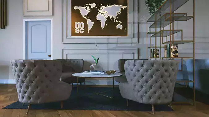 Rustic style cafe and bar 3D model