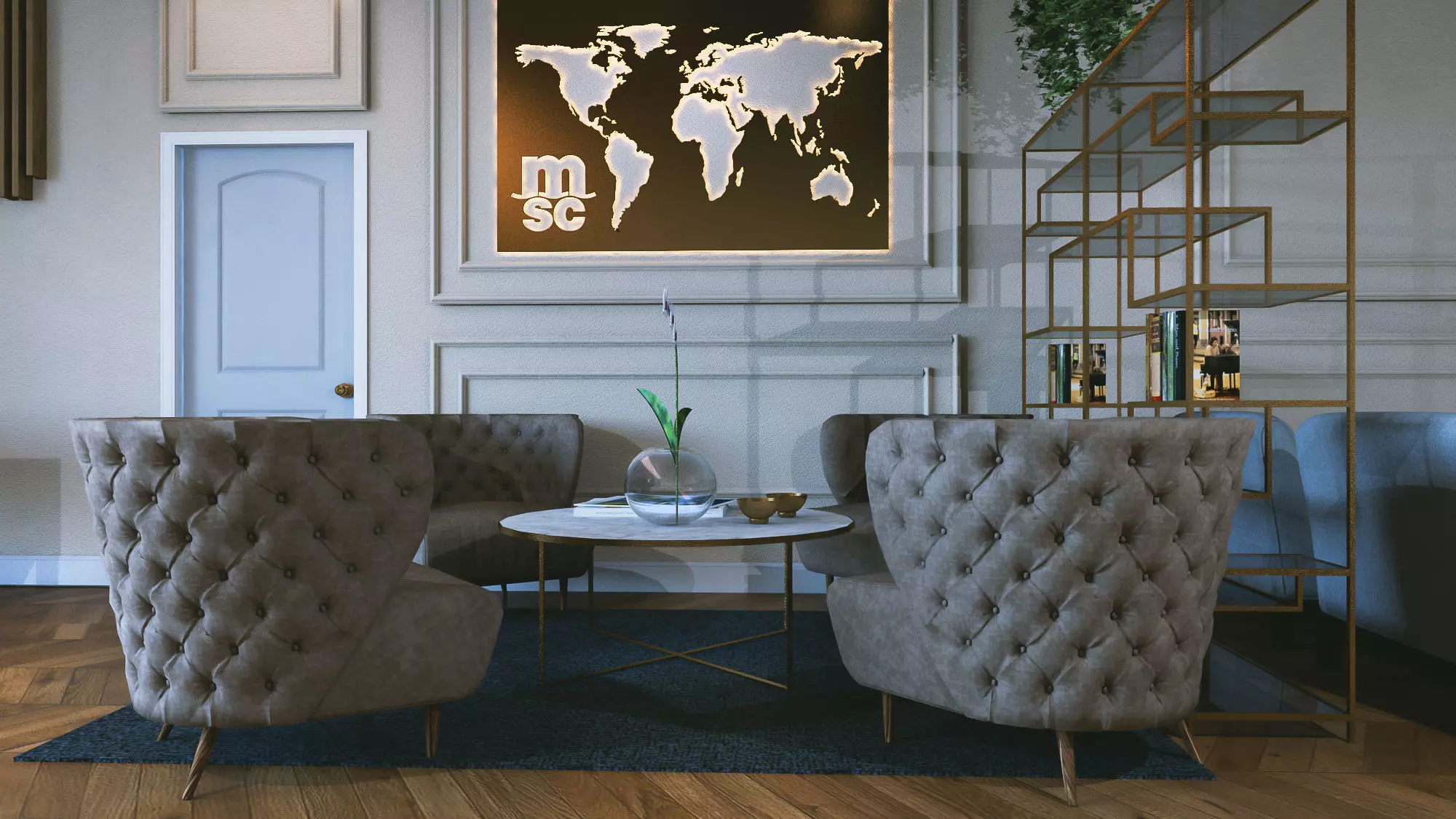 Rustic style cafe and bar 3D model_0