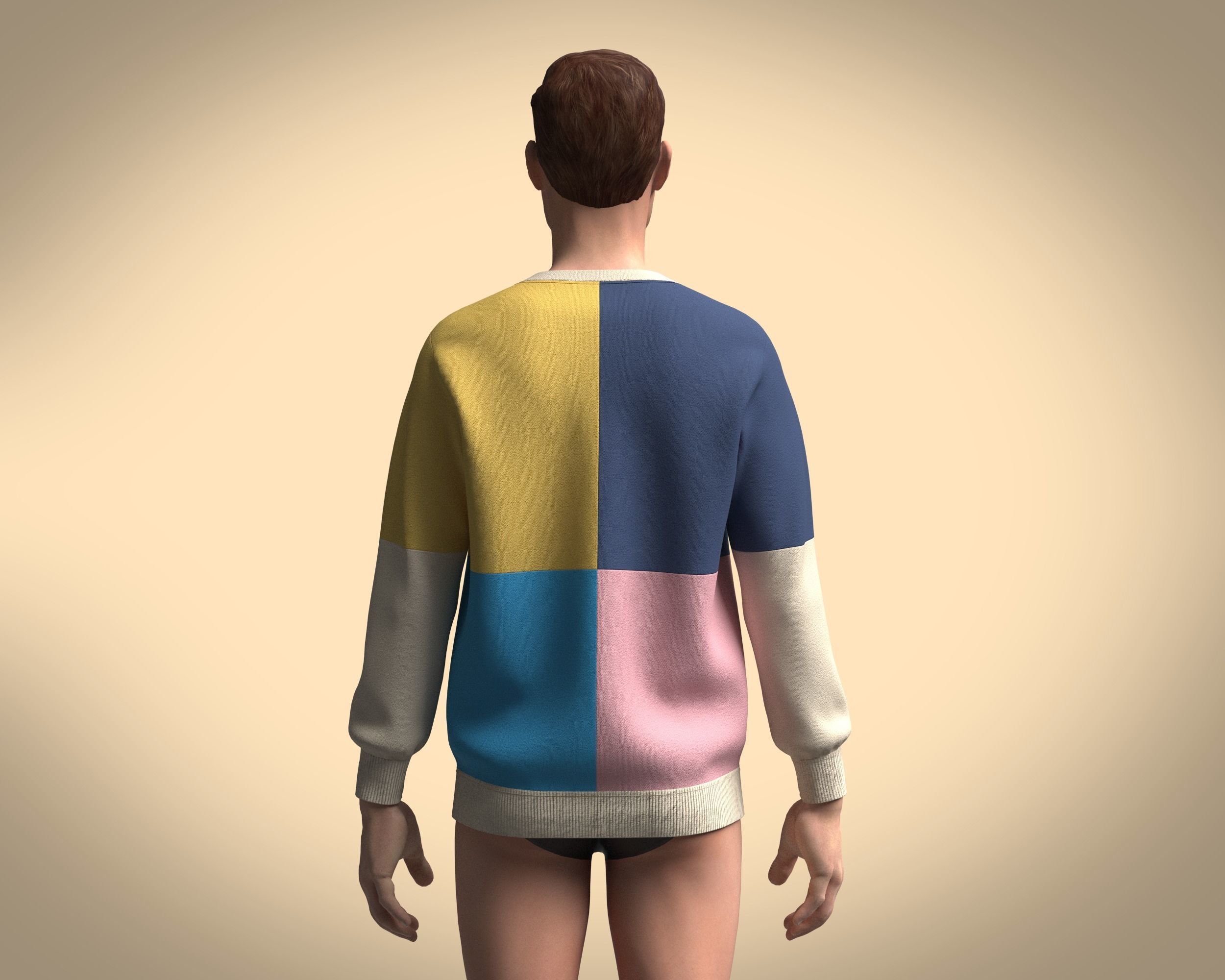 Mens SweatShirt Multi Color 3D model_7