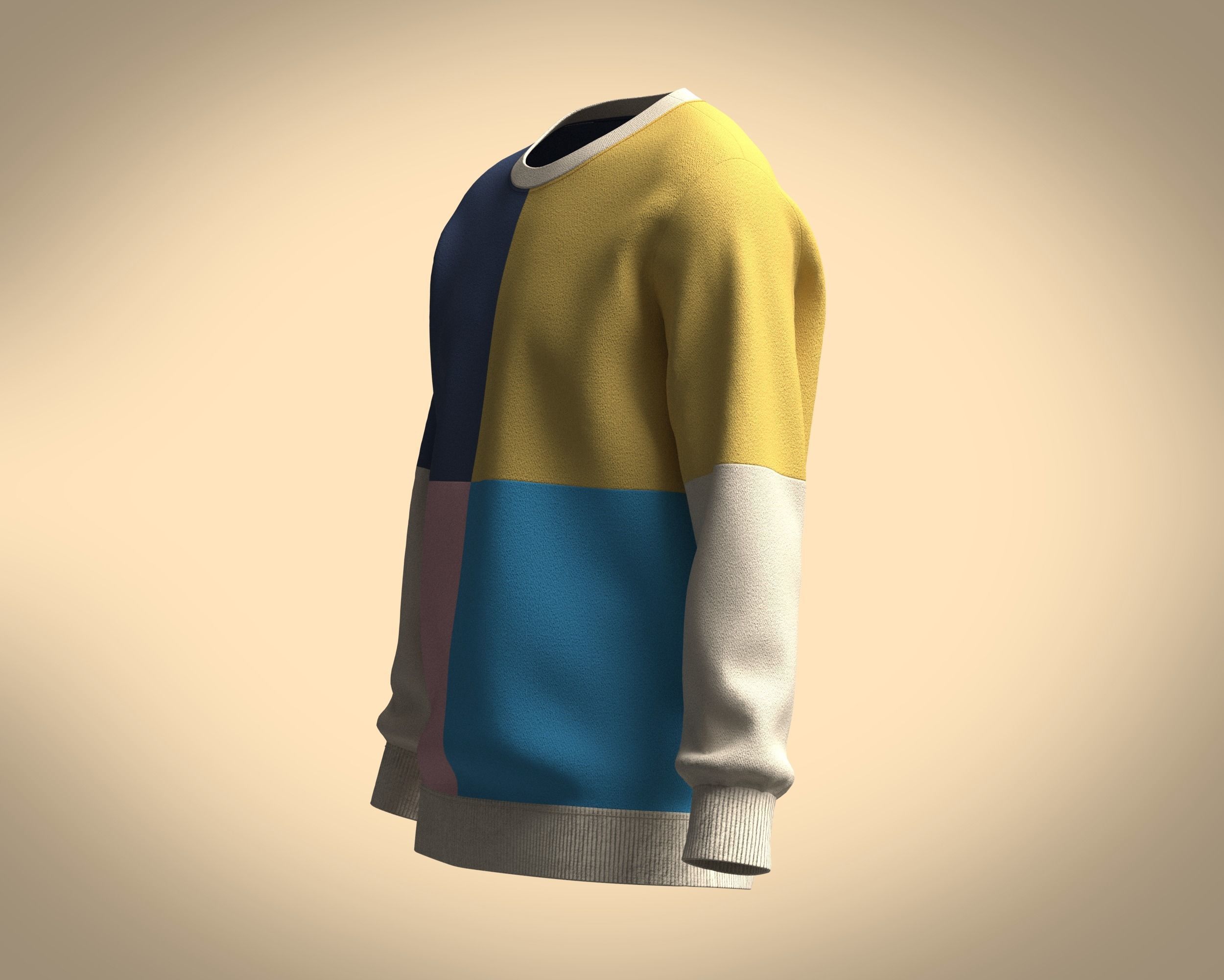 Mens SweatShirt Multi Color 3D model_6