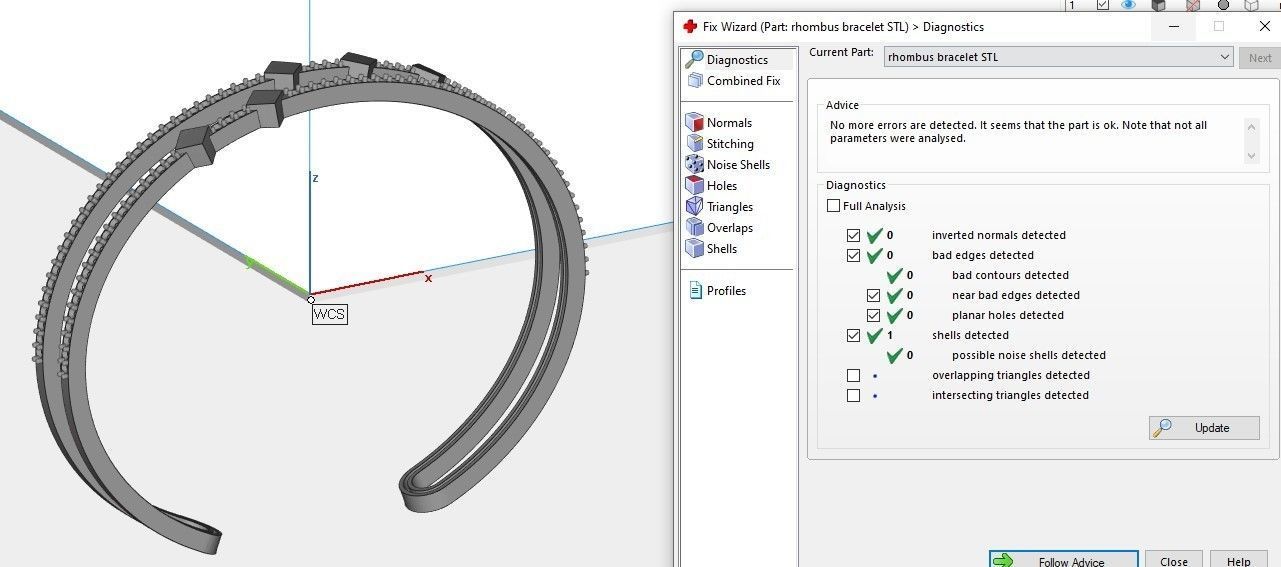 Rhombus diamond bracelet 3D print model_13