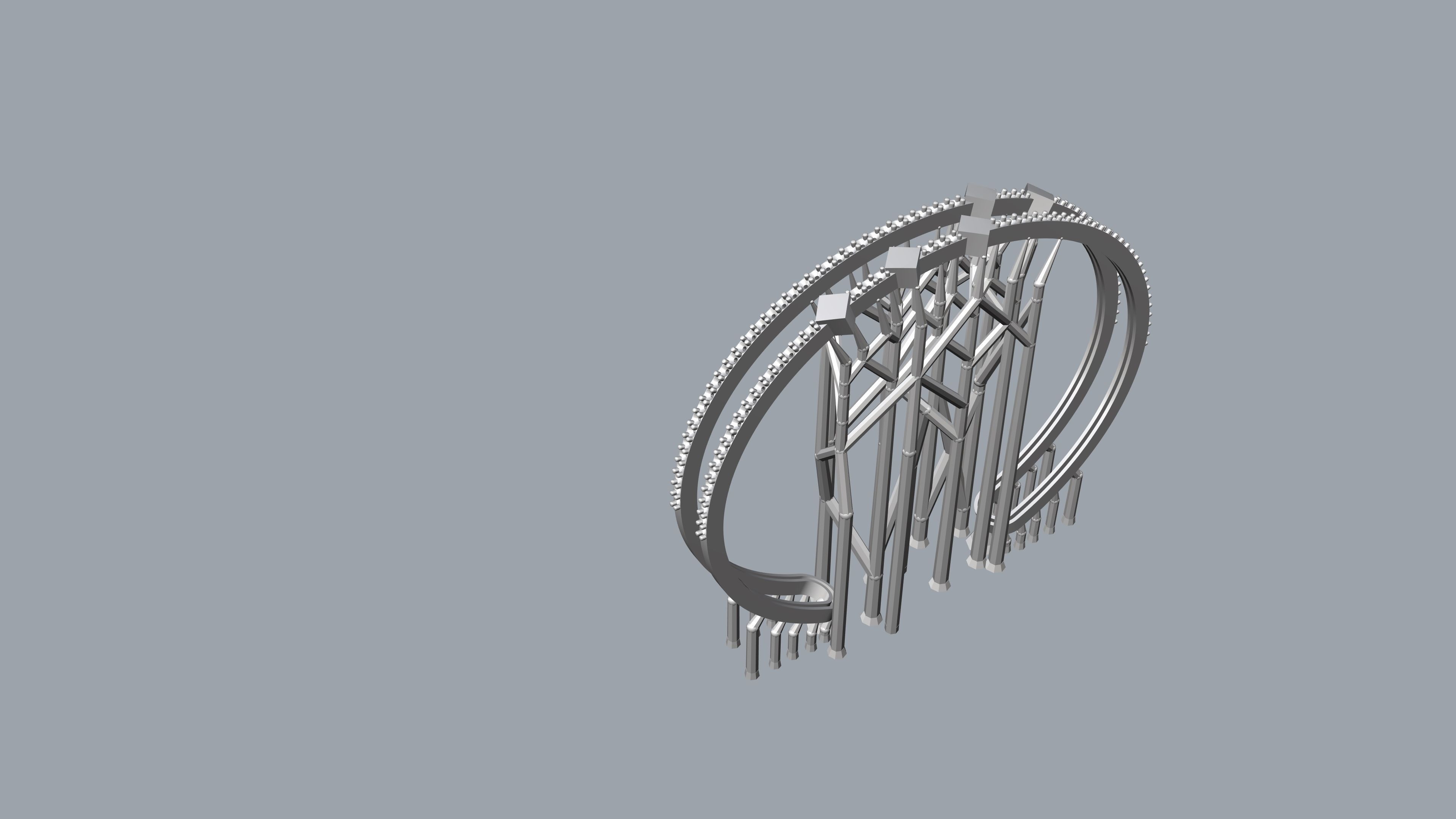 Rhombus diamond bracelet 3D print model_14