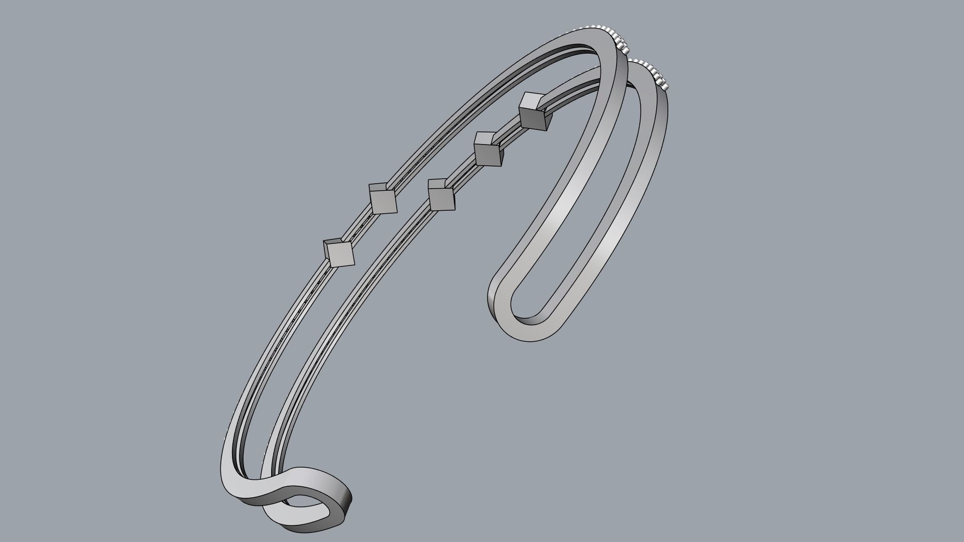 Rhombus diamond bracelet 3D print model_7