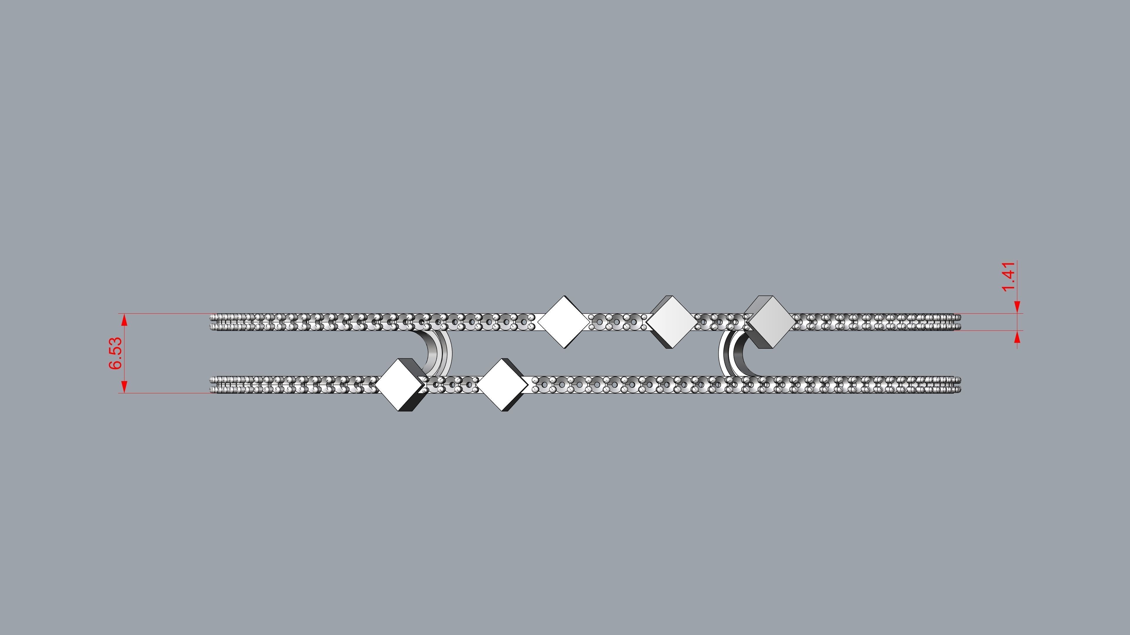 Rhombus diamond bracelet 3D print model_8