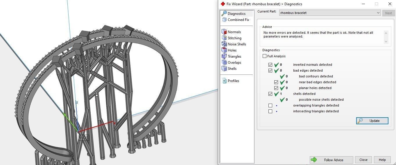 Rhombus diamond bracelet 3D print model_15