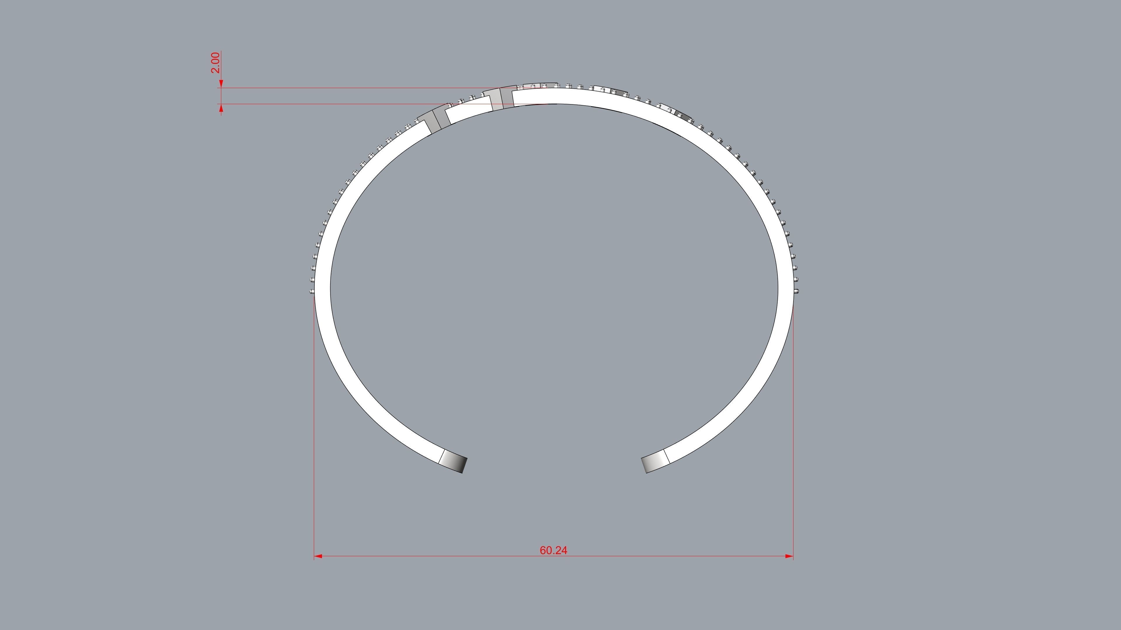 Rhombus diamond bracelet 3D print model_9