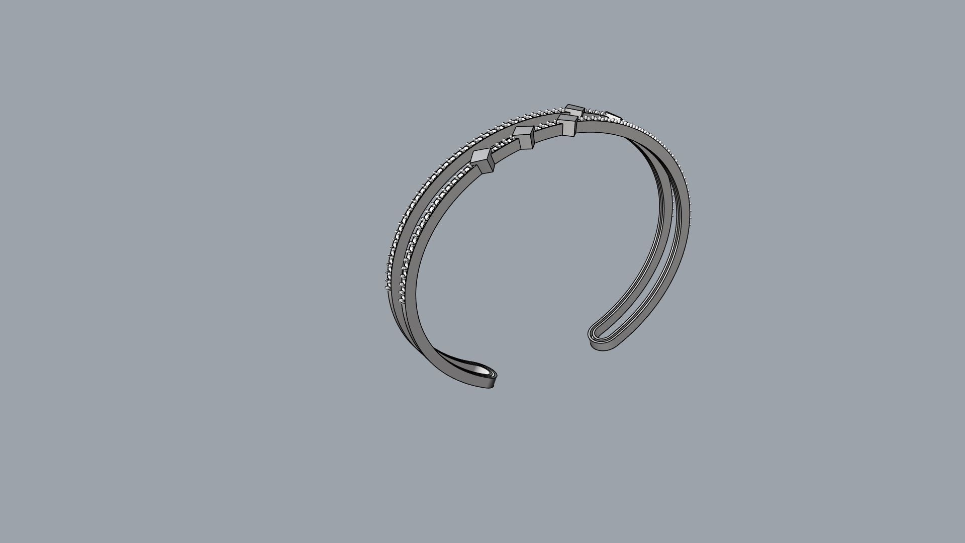 Rhombus diamond bracelet 3D print model_3