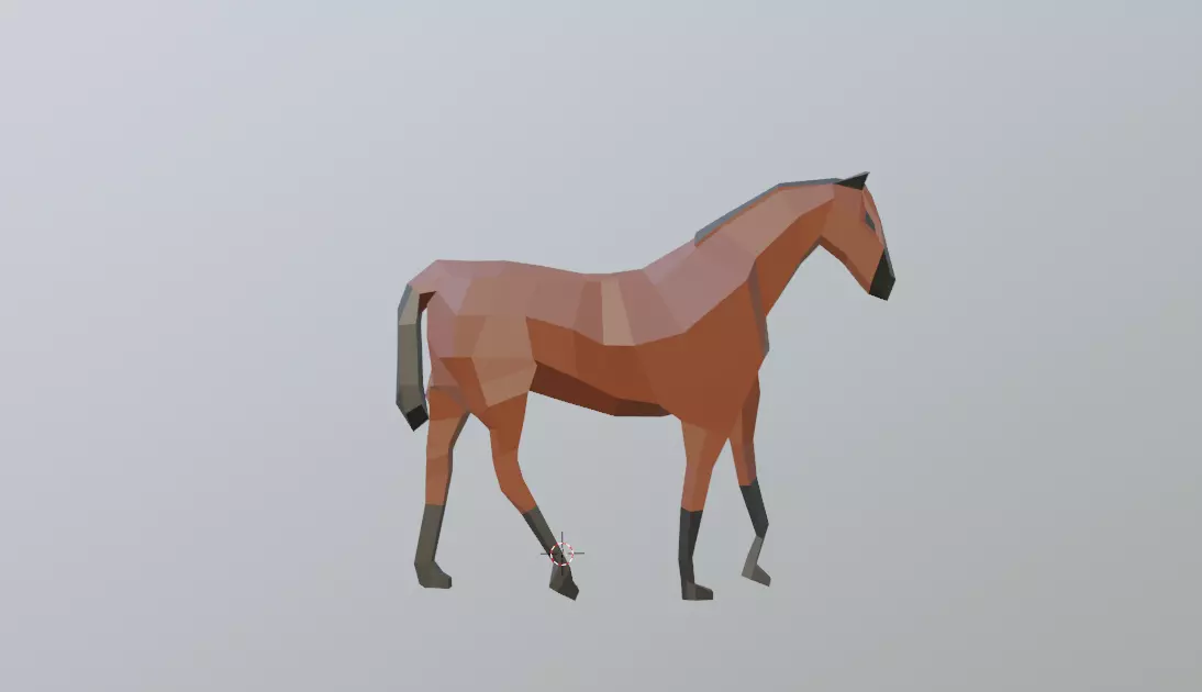 Low Poly Horse with a Rig Low-poly 3D model_0