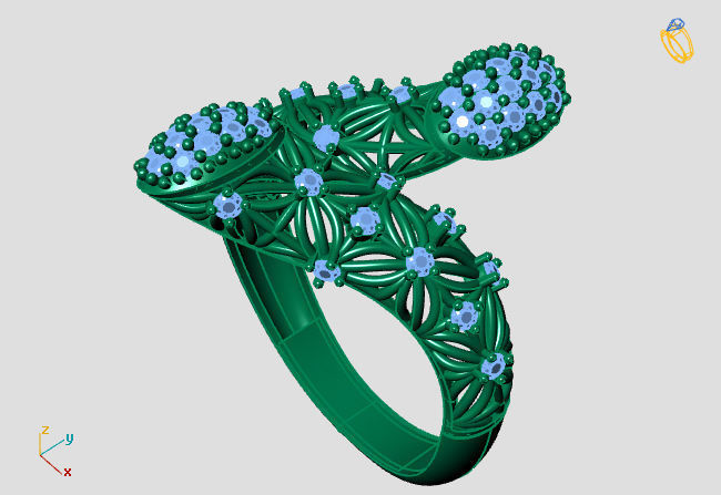 Two Head Women Ring 3DM Womens Ring 3d models 3D print model 3D print model_1