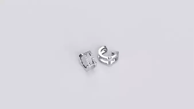 diamond earring with screws bolts
