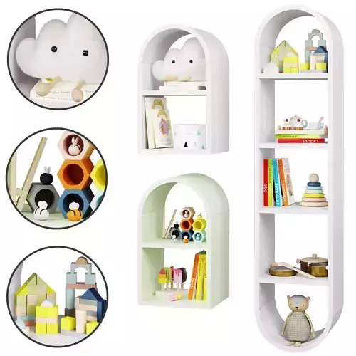 Wall shelf Mallory Kids with decor