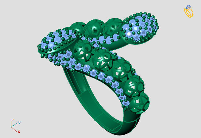 Two Head Women Ring 3DM Womens Ring 3d models 3D print model 3D print model_1