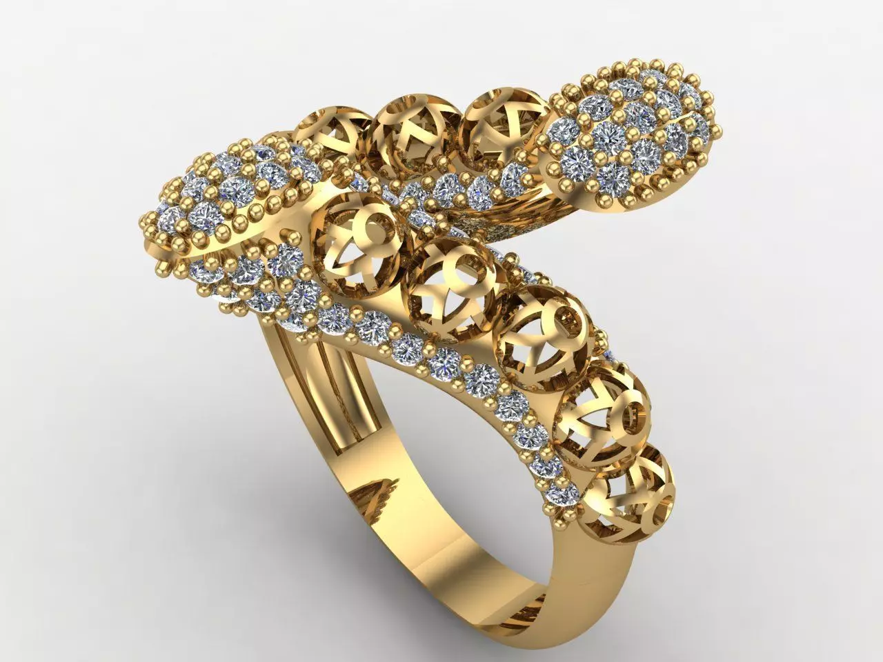 Two Head Women Ring 3DM Womens Ring 3d models 3D print model 3D print model_0