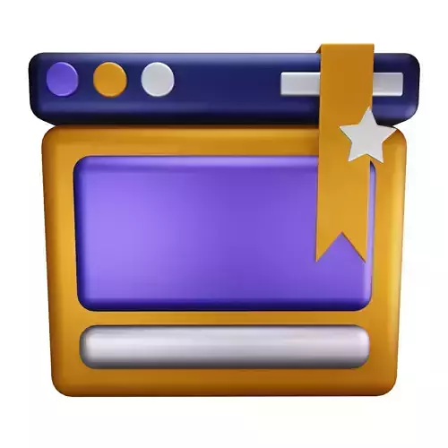 Bookmarks Icon Low-poly 3D model