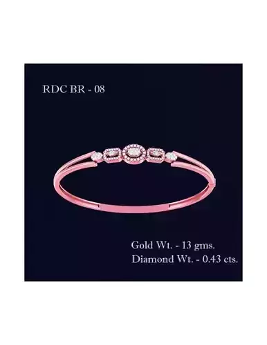 Bracelet - 8 rose gold diamond bangle