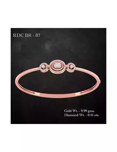 Bracelet - 7 rose gold diamond bangle