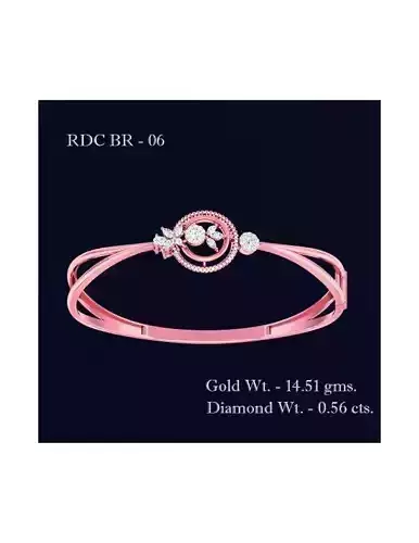 Bracelet - 6 rose gold bangle with diamonds