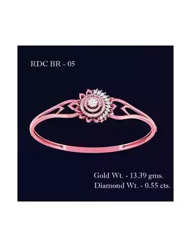 Bracelet - 5 rose gold bangle with diamonds