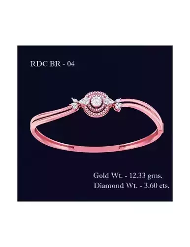 Bracelet - 4 rose gold diamond bangle