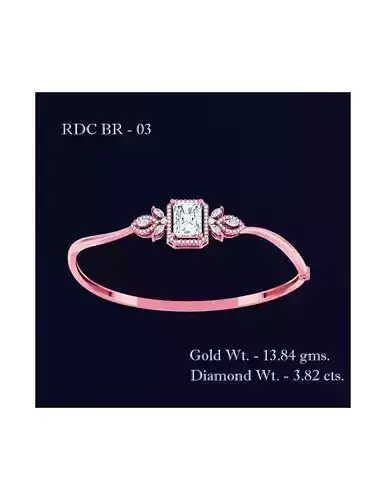 Bracelet - 3 rose gold diamond bangle