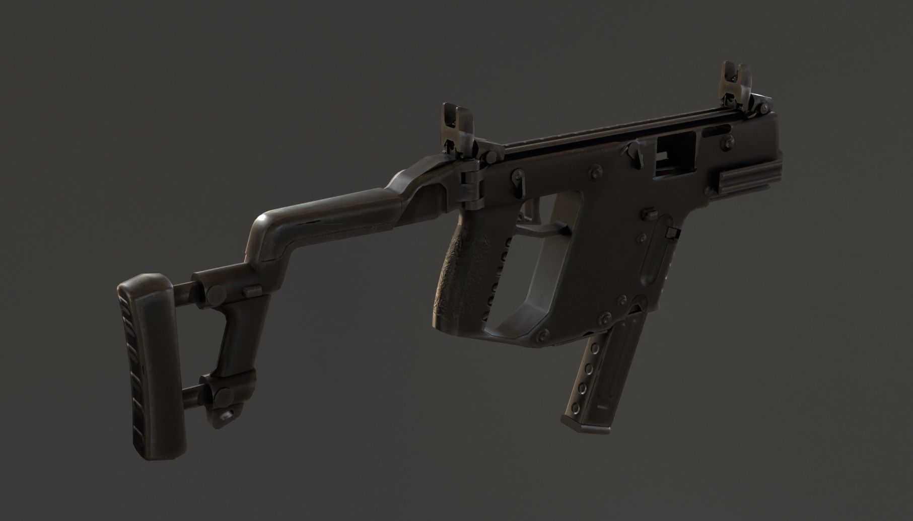 Futuristic police cop robot Low-poly 3D model_3