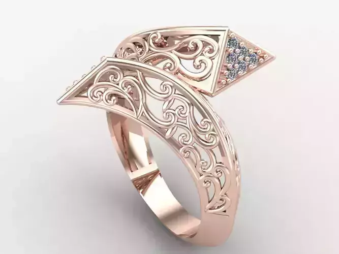 Two Head Women Ring 3DM Womens Ring 3d models 3D print model