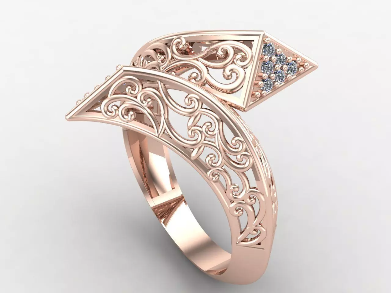 Two Head Women Ring 3DM Womens Ring 3d models 3D print model 3D print model_0