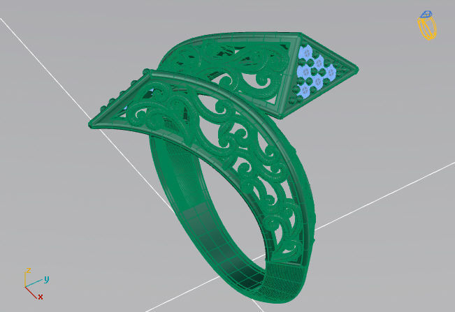 Two Head Women Ring 3DM Womens Ring 3d models 3D print model 3D print model_1