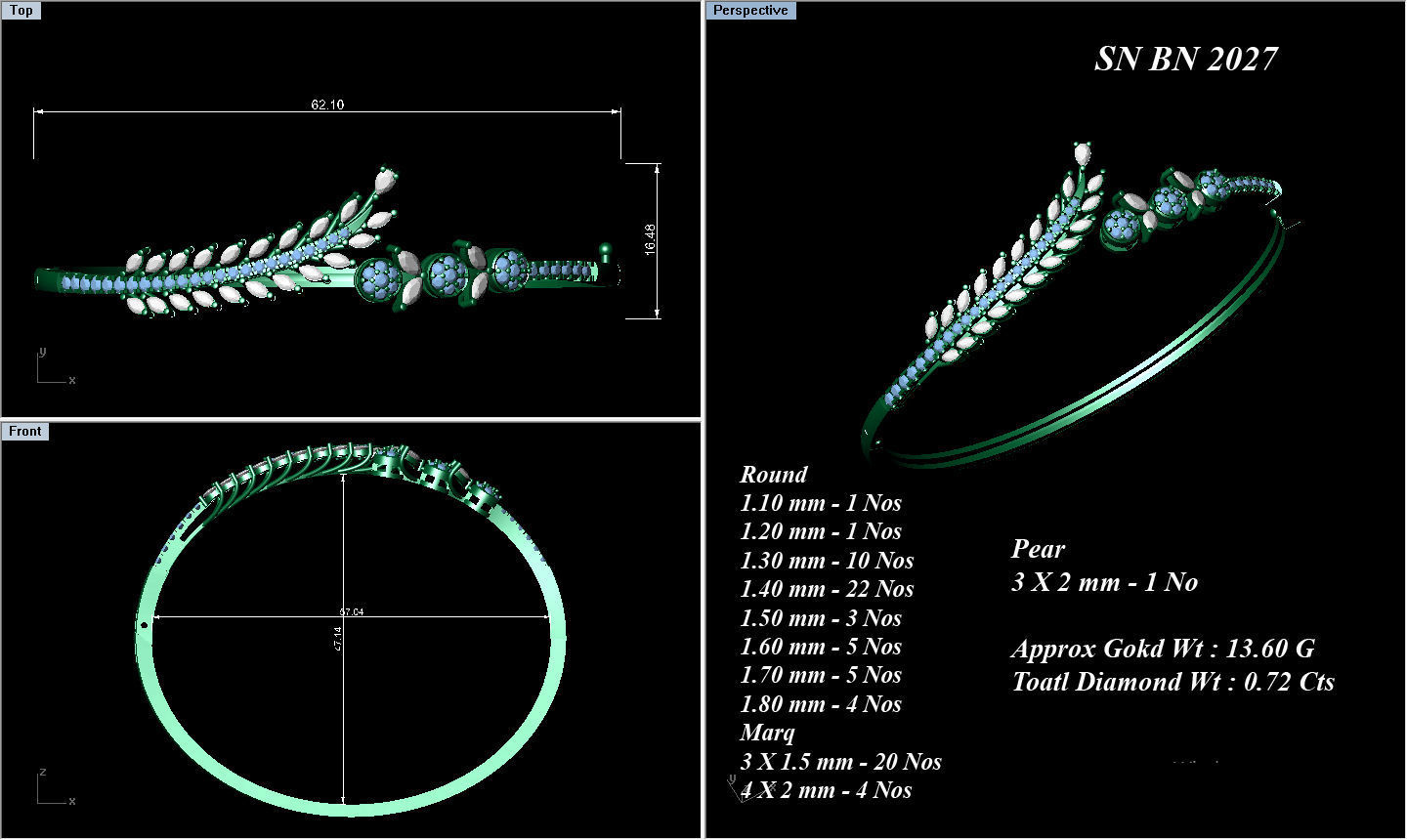 Bracelet - 2027 3D print model_1
