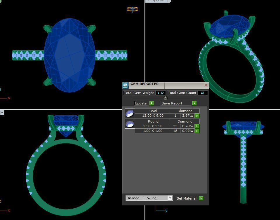 oval fashion ring 3D print model_1
