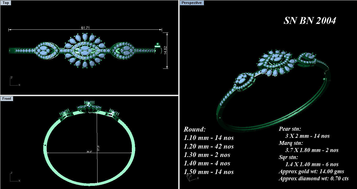 Bracelet - 2004 3D print model_1