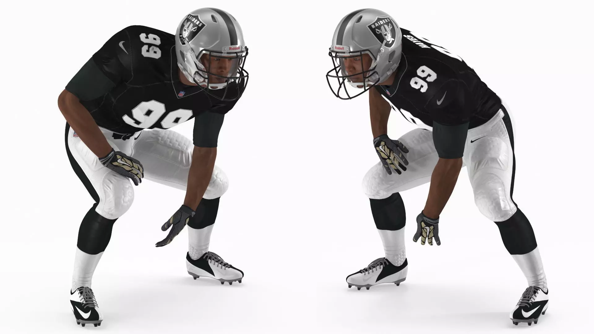 Las Vegas Raiders American Football Player Crouching Fur 3D model