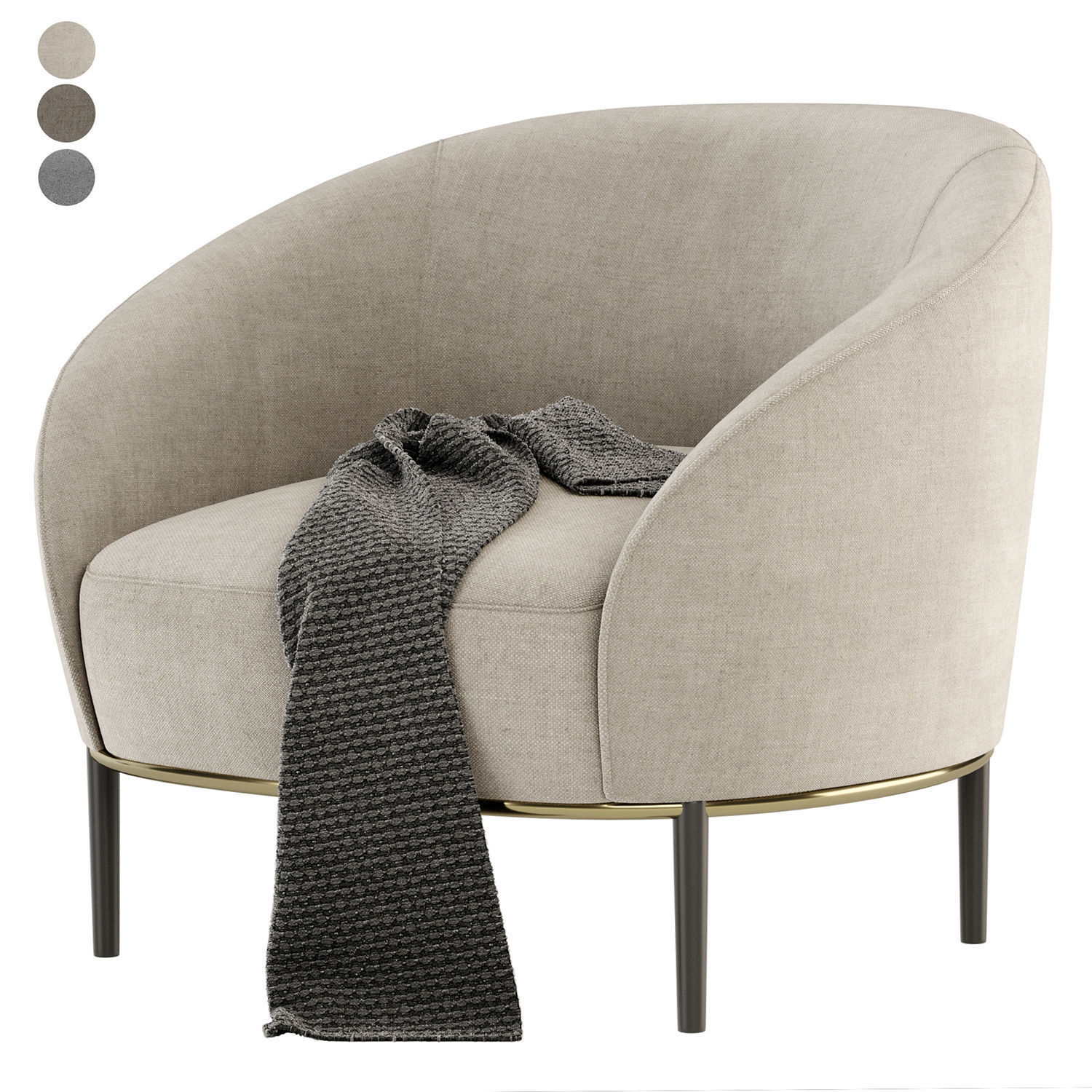 Yoisho armchair by Potocco 3D model_4