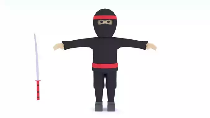 Low Poly Cartoon Ninja