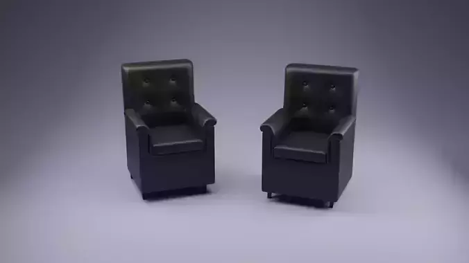 Armchair pair of leather chairs