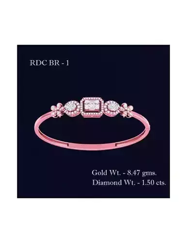 Bracelet - 1 rose gold diamond bangle