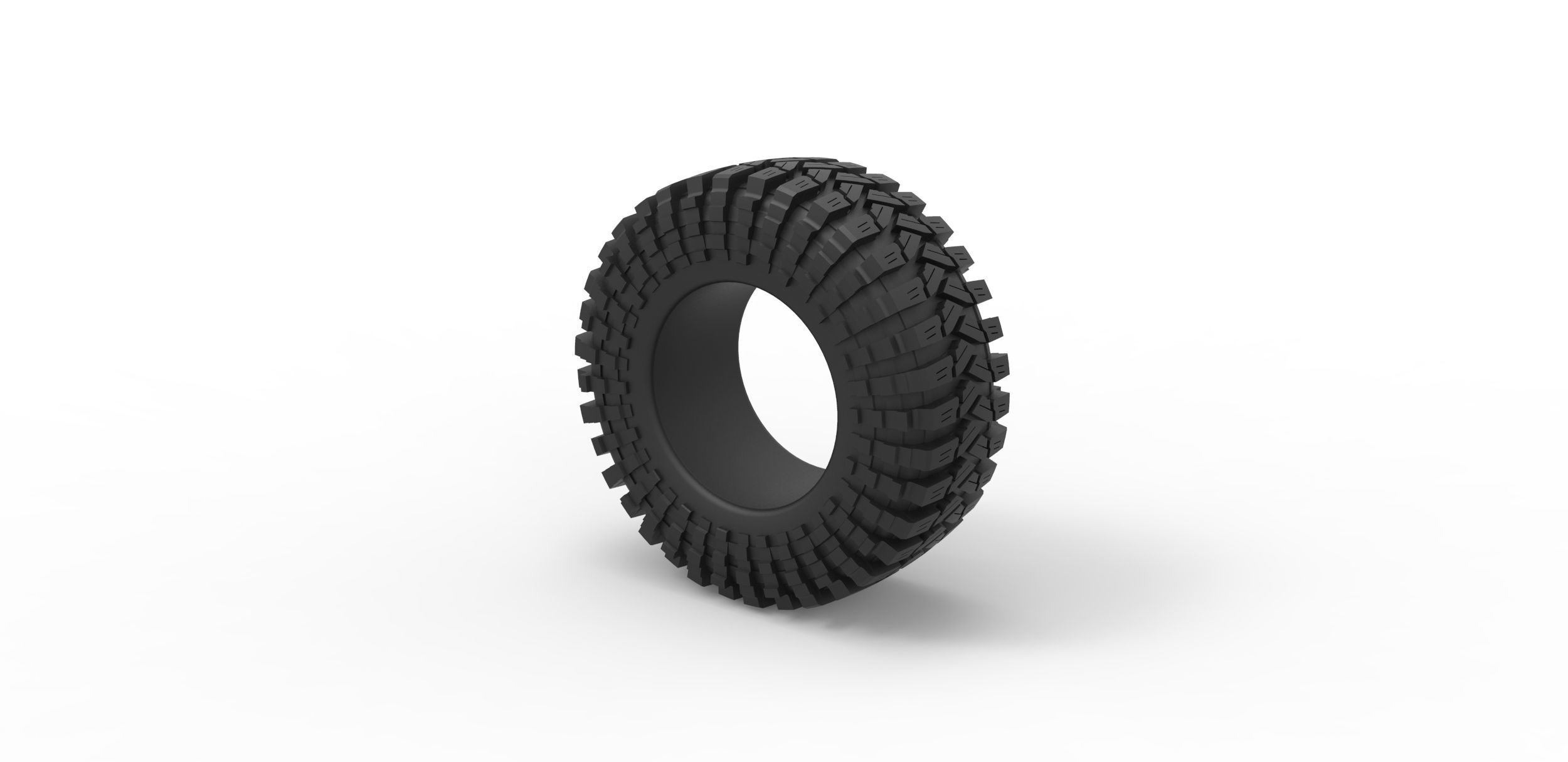 Mud tire 2 Scale 1 to 10 3D print model_6