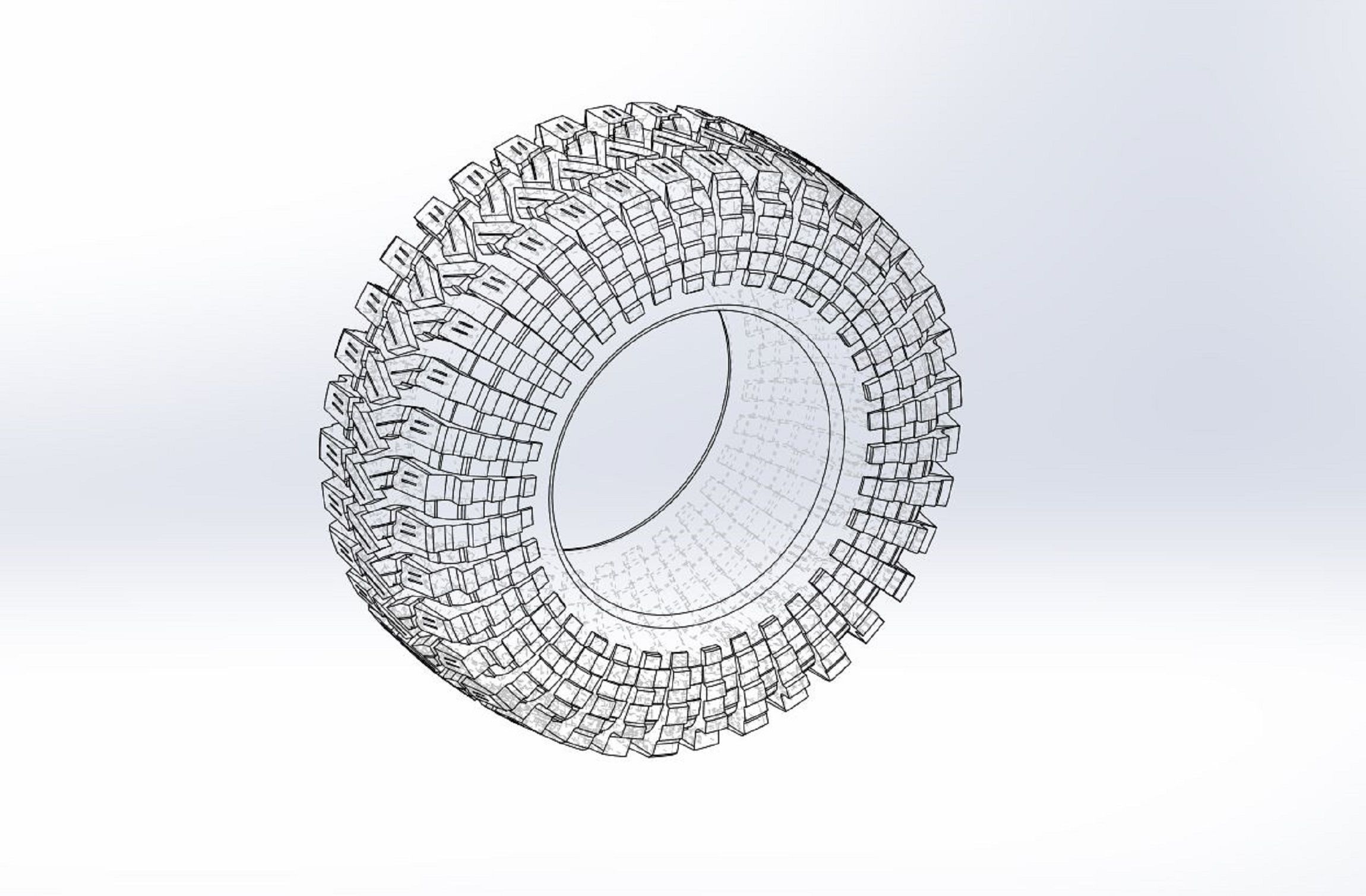 Mud tire 2 Scale 1 to 10 3D print model_8
