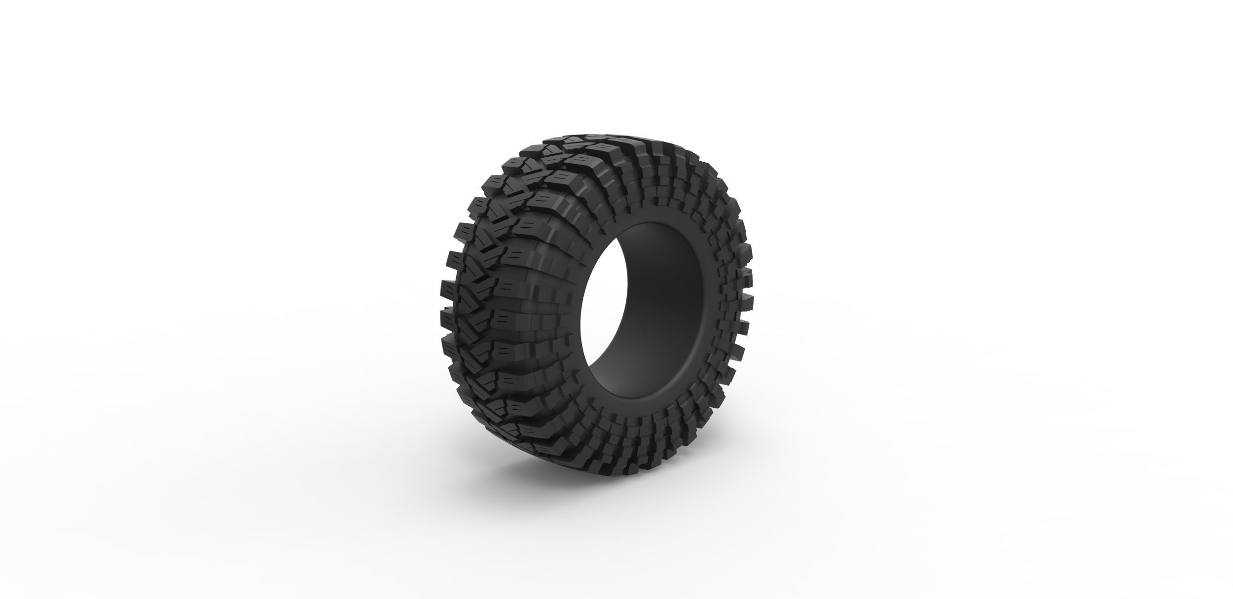 Mud tire 2 Scale 1 to 10 3D print model_1