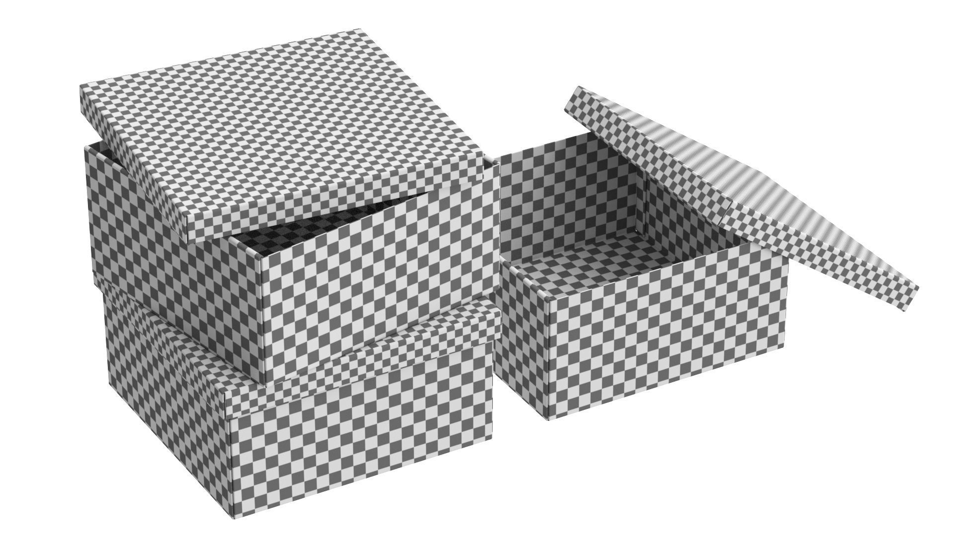 Paper Boxes Set Low-poly 3D model_18