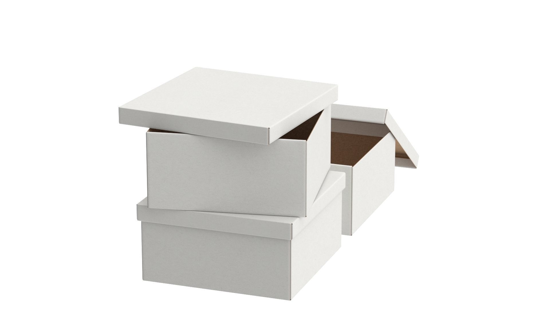 Paper Boxes Set Low-poly 3D model_5