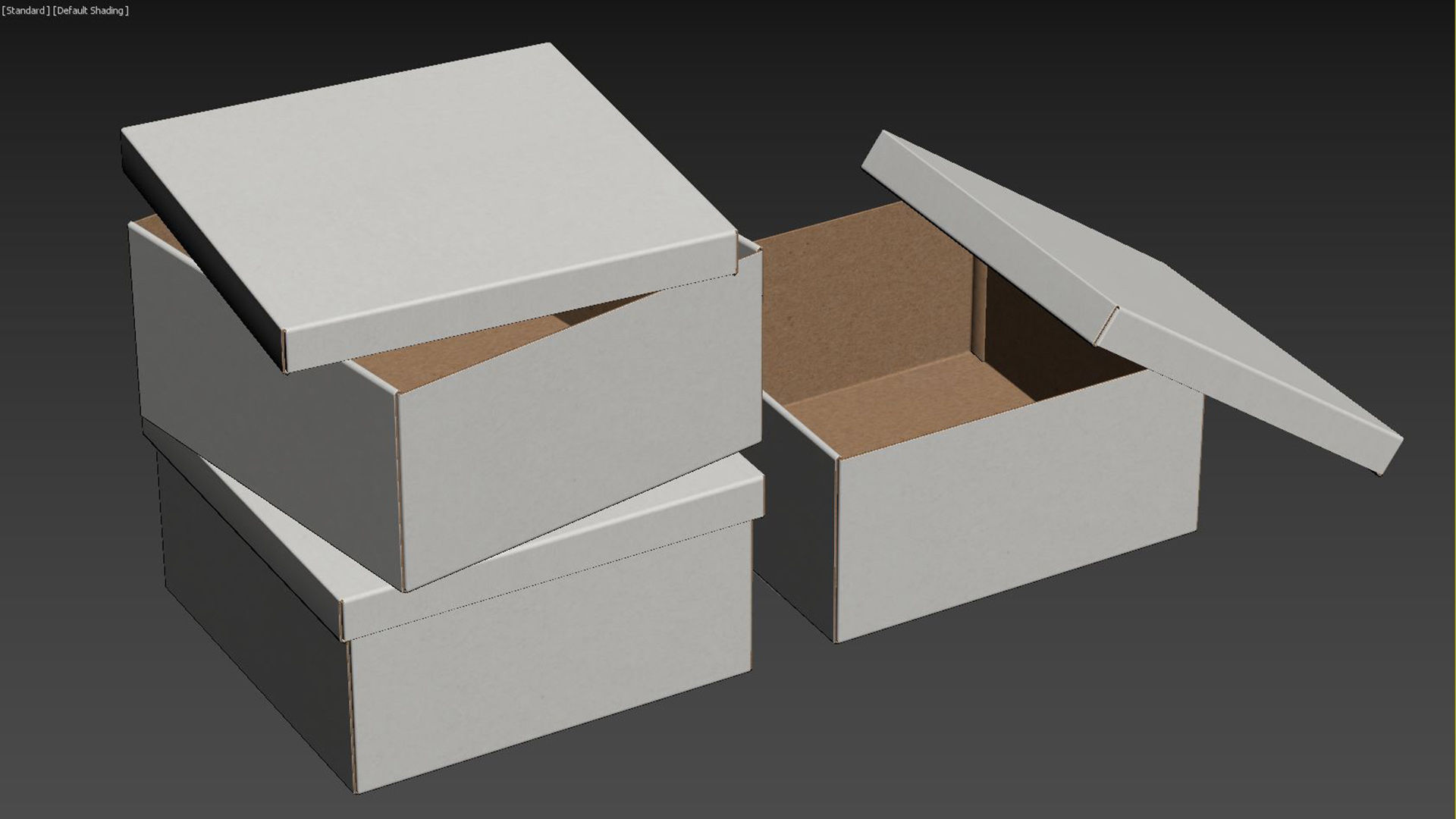 Paper Boxes Set Low-poly 3D model_16