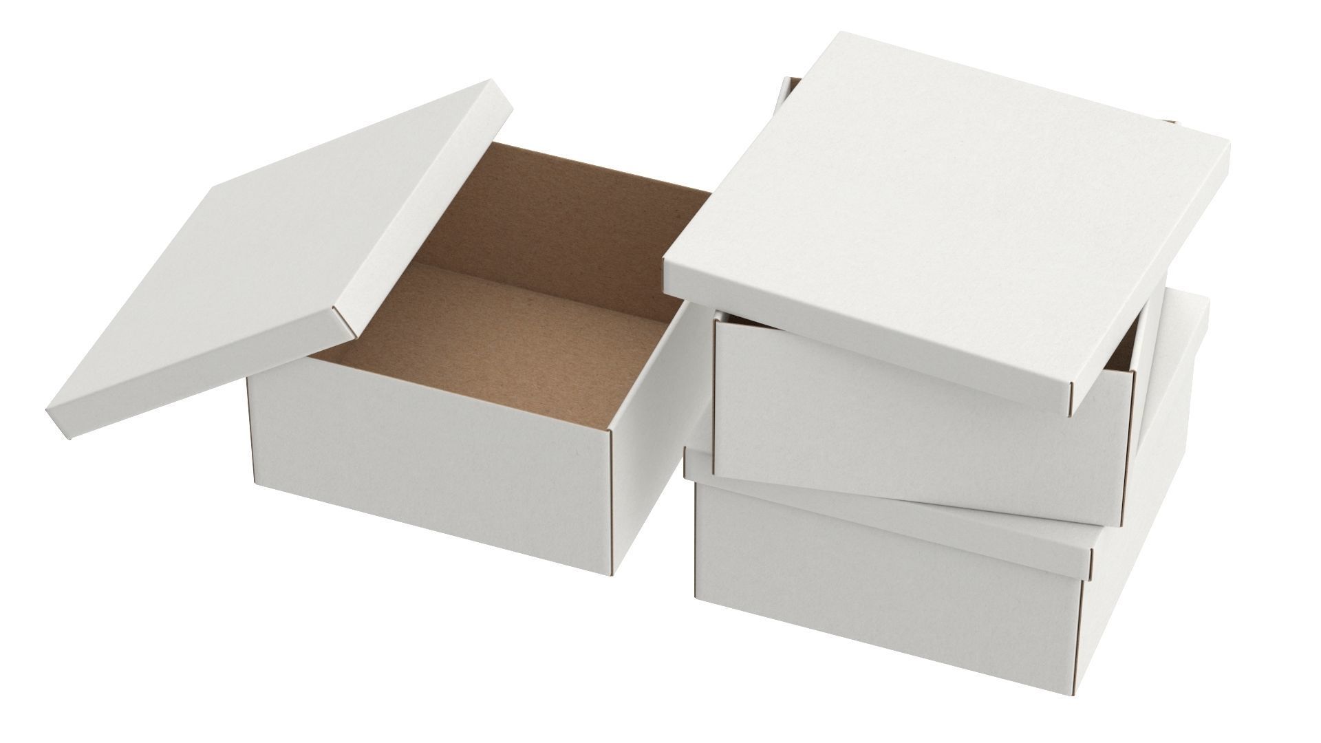 Paper Boxes Set Low-poly 3D model_2