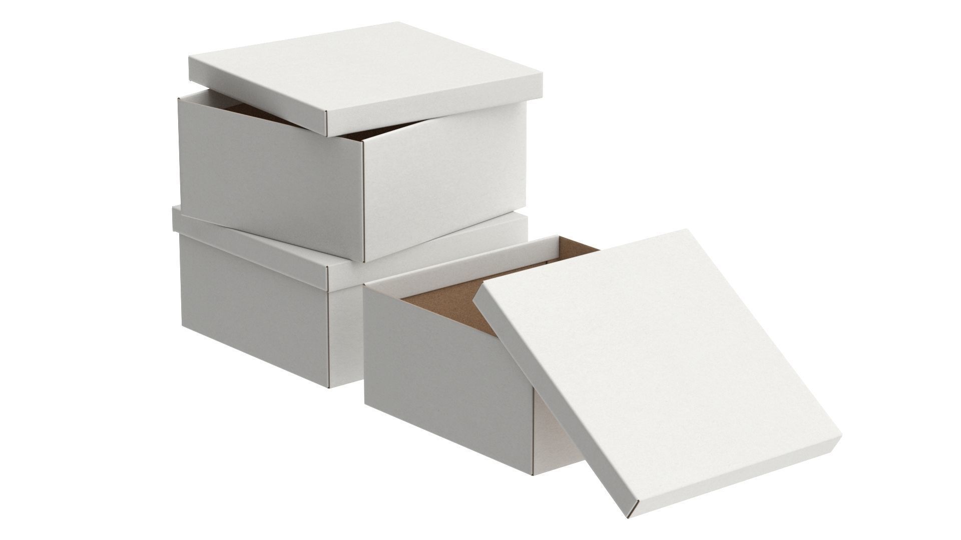 Paper Boxes Set Low-poly 3D model_7