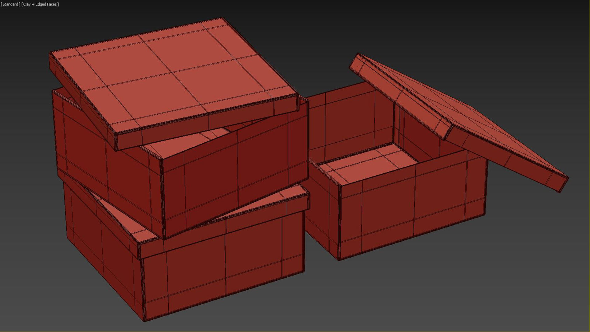 Paper Boxes Set Low-poly 3D model_17
