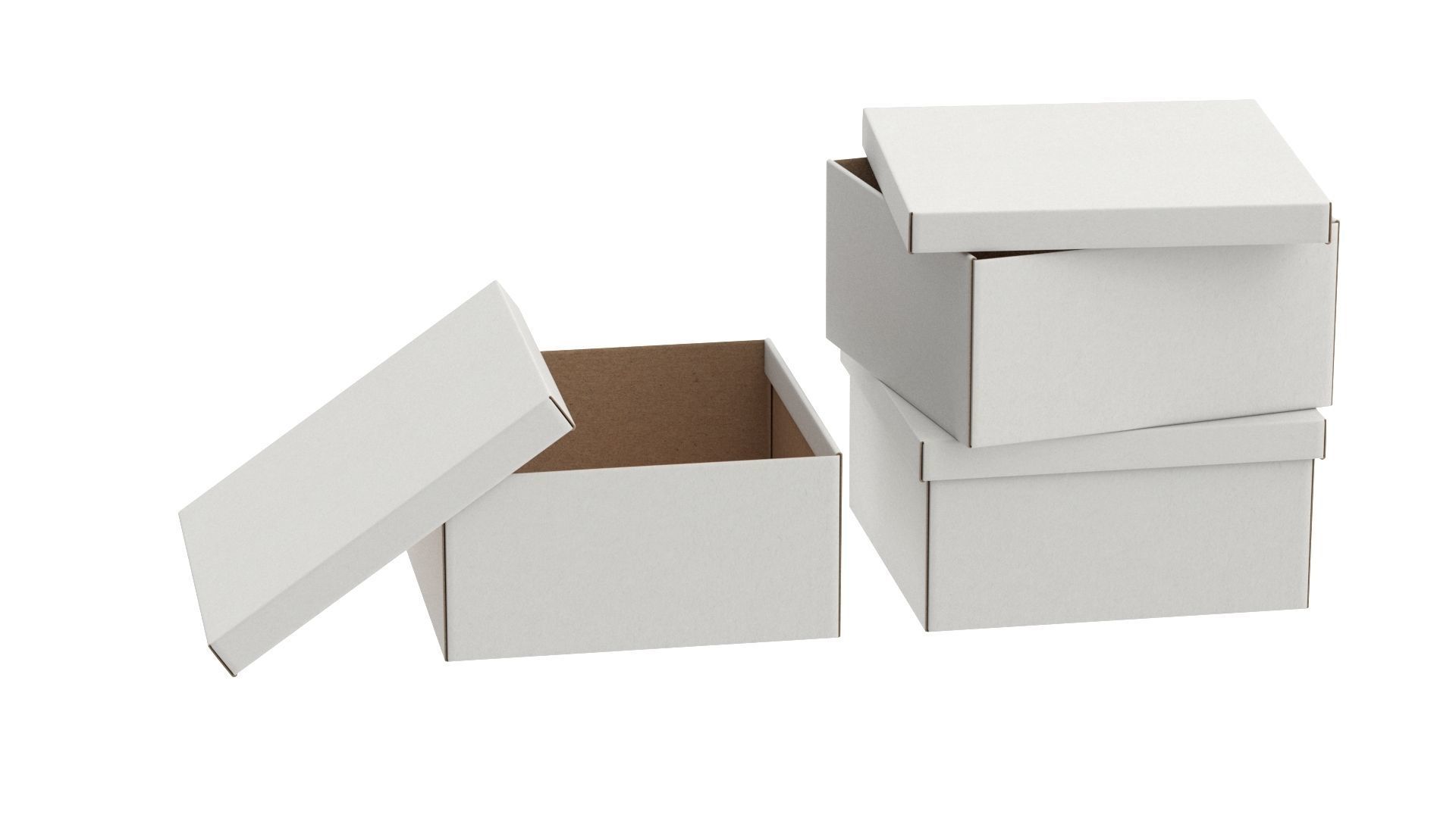 Paper Boxes Set Low-poly 3D model_6