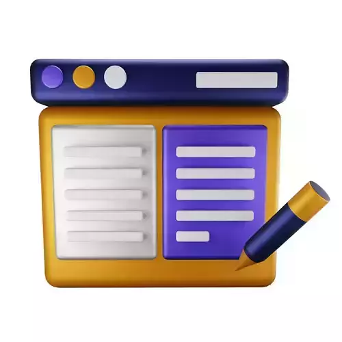 Copywriting 3D Icon Low-poly 3D model